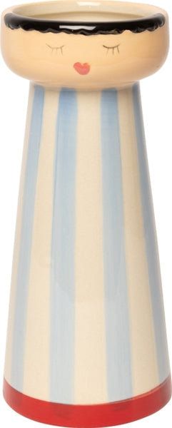 VASE MRS&MISS ROT/HELLBLAU 19cm