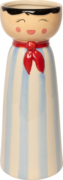 VASE MRS&MISS ROT/HELLBLAU 25cm