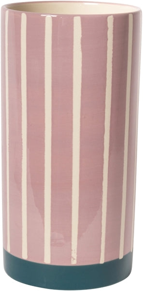 VASE MIT LINIEN VIOLETT/PETROL 20cm (Kopie)