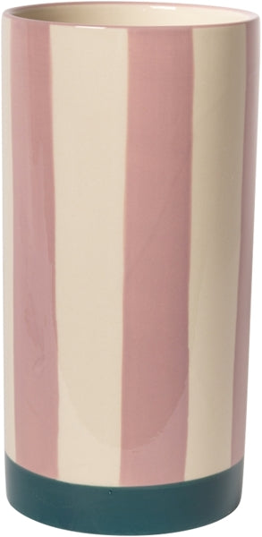 VASE MIT STREIFEN VIOLET/PETROL 20cm