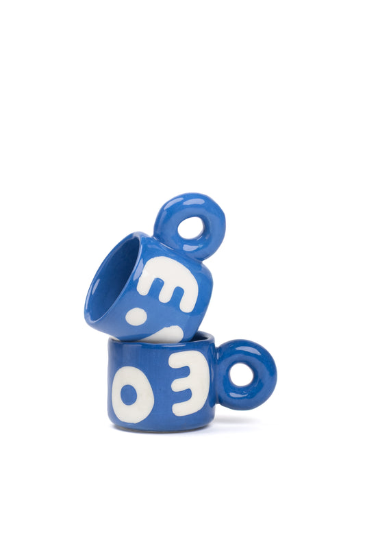 TASSE MIT HENKEL BLOBS DUNKELBLAU KLEIN