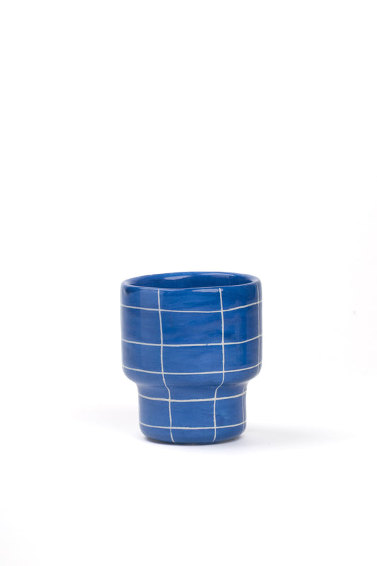 TASSE GRID DUNKELBLAU GROSS