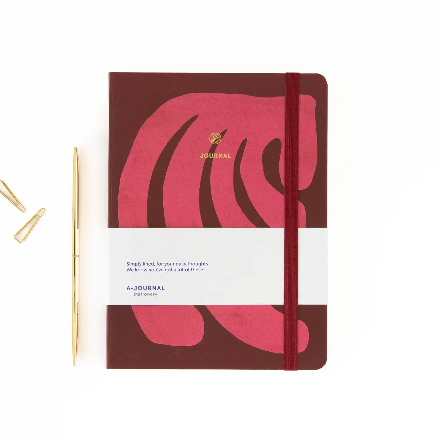 NOTIZBUCH JOURNAL LINIERT ABSTRAKT ROT BURGUND