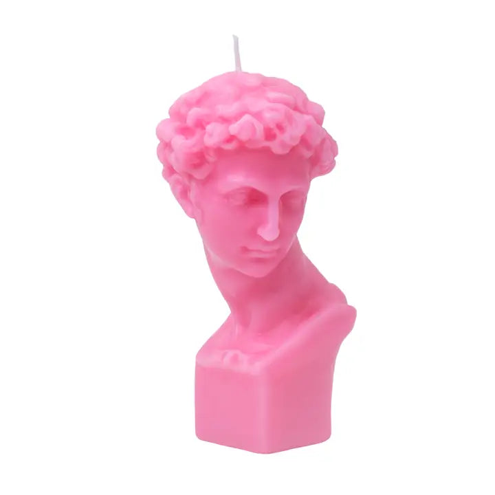 KERZE DAVID BÜSTE MICHELANGELO PINK