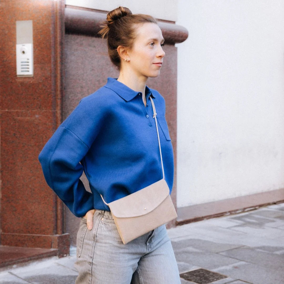 TASCHE CUTE CLUTCH - SUEDE CARAMELO