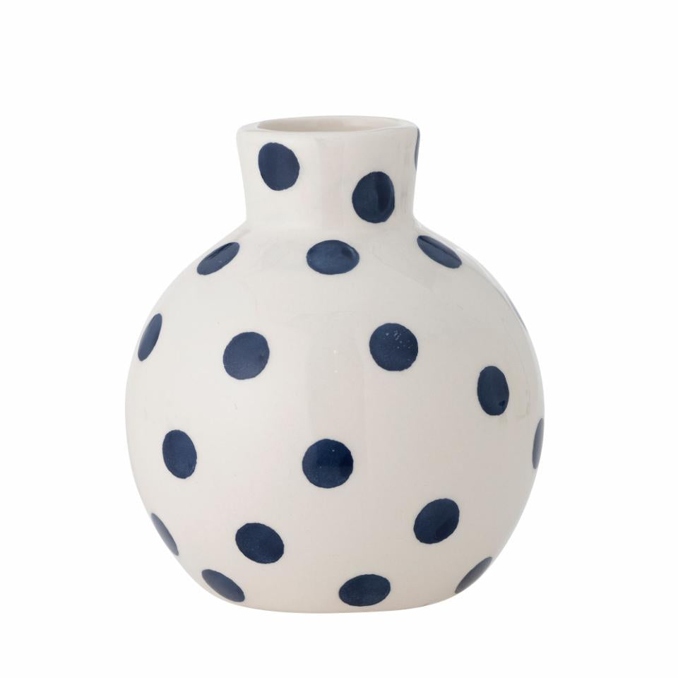 VASE FIAN GEPUNKTET WEISS BLAU