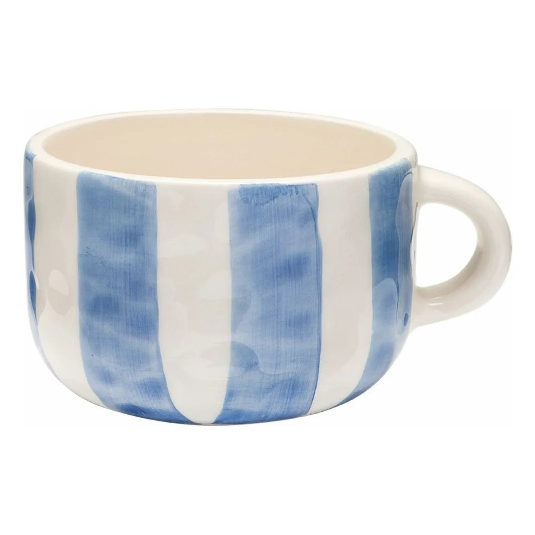 CAPPUCCINO TASSE MARINIÈRE GESTREIFT BLAU