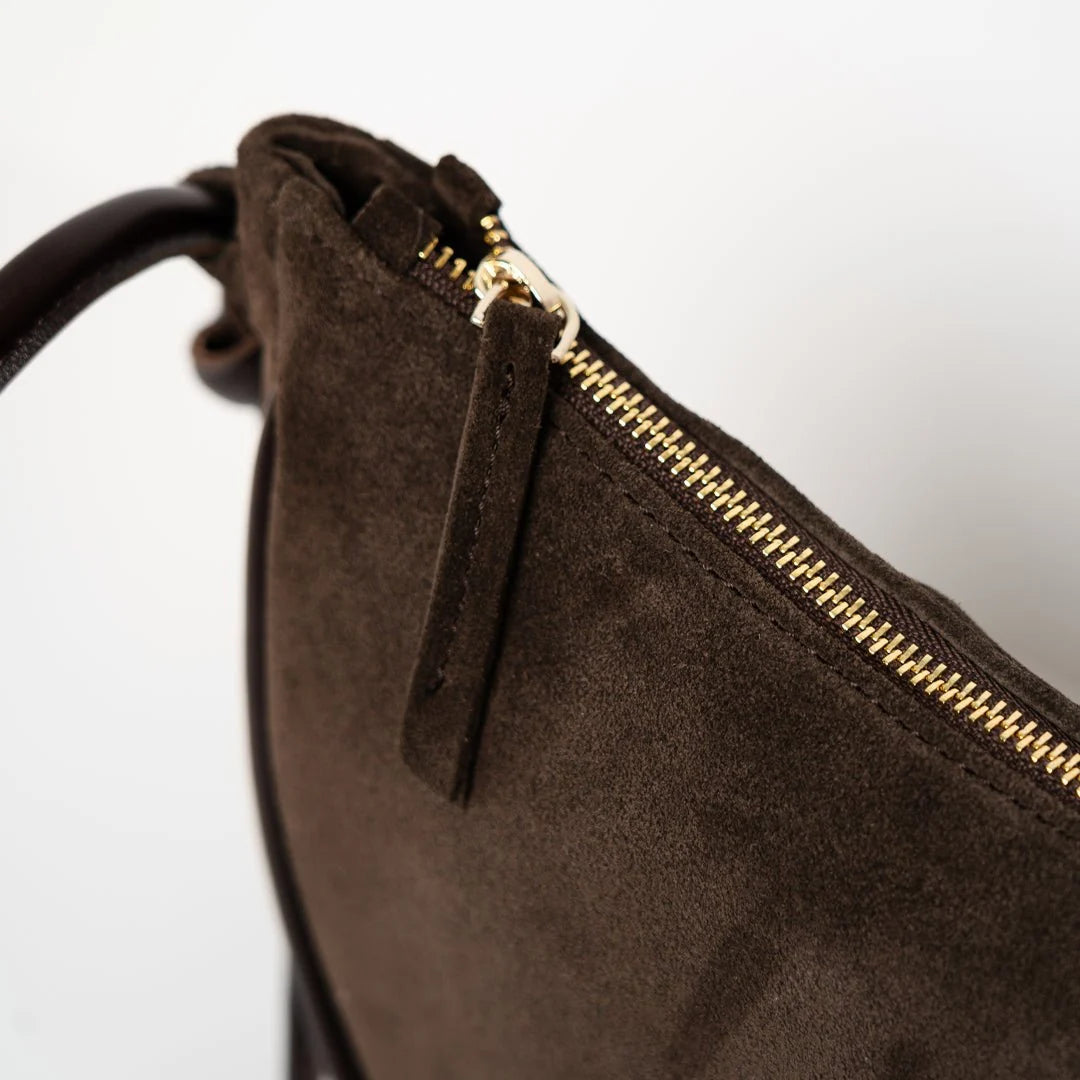 TASCHE HALF MOON - SUEDE MOCHA