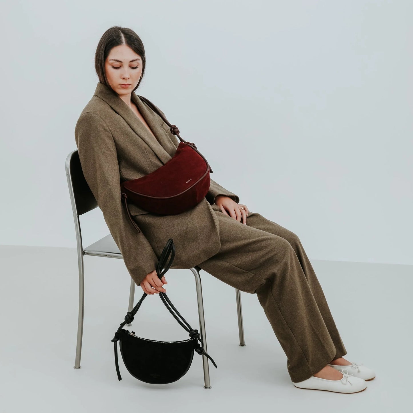 TASCHE HALF MOON - SUEDE MOCHA
