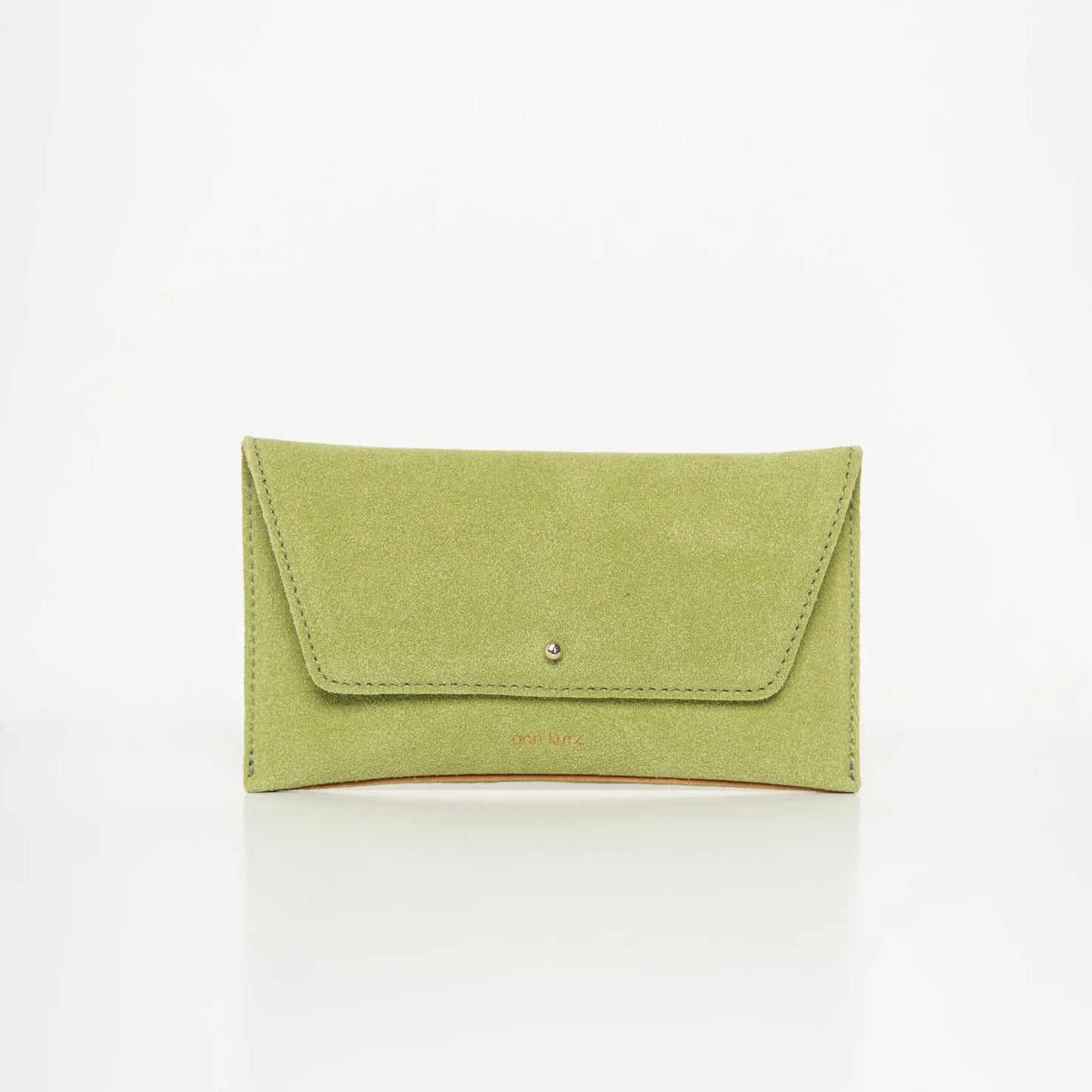 GELDBEUTEL MINI ENVELOPE - RECYCLED SUEDE PISTACHIO