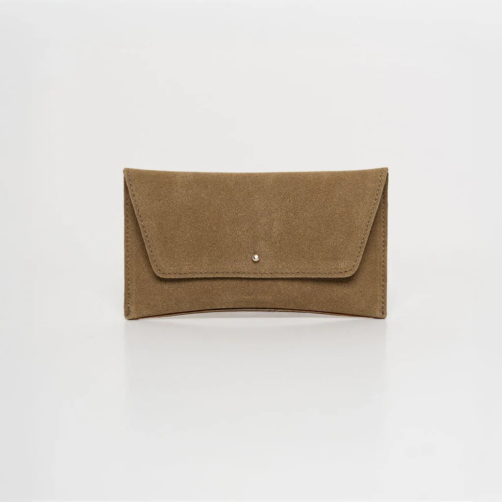GELDBEUTEL MINI ENVELOPE - RECYCLED SUEDE TAUPE