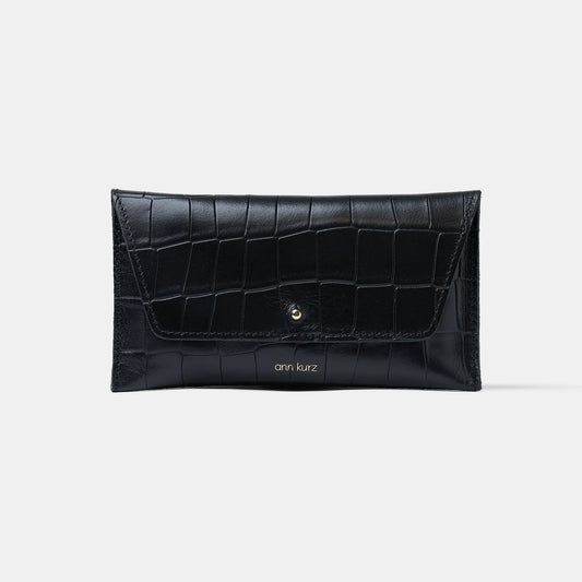GELDBEUTEL MINI ENVELOPE - CROCO BLACK