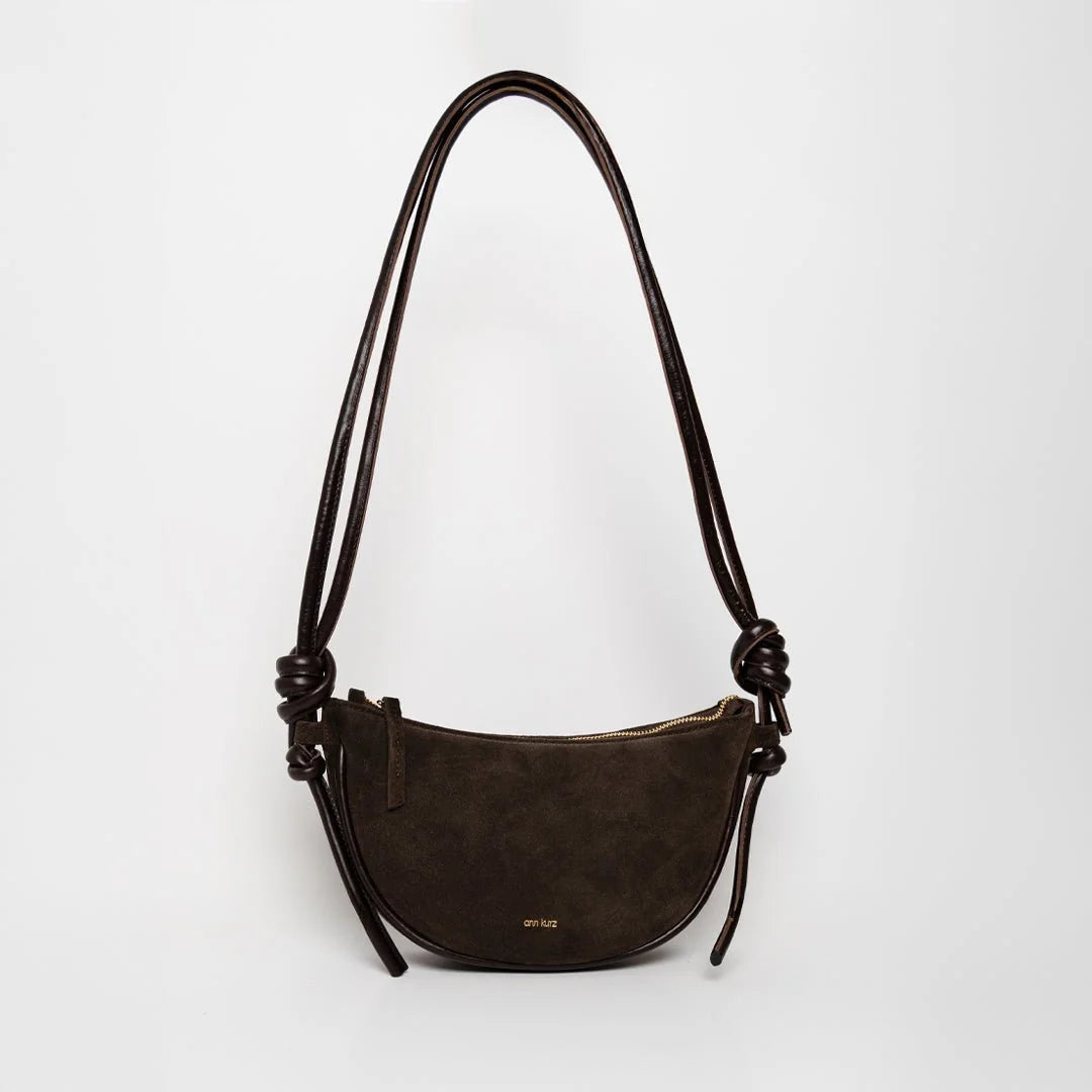 TASCHE MINI HALF MOON - SUEDE MOCHA