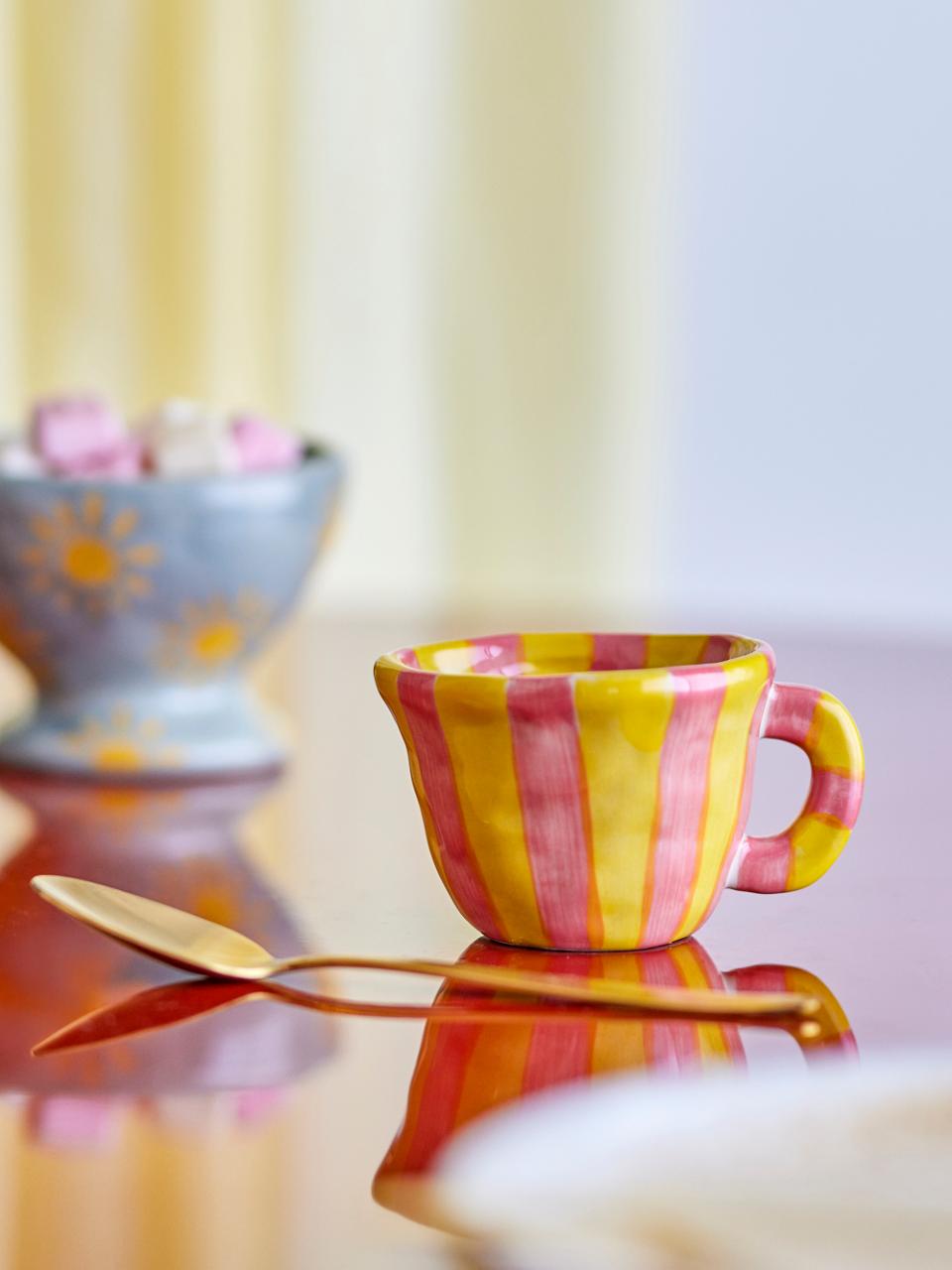TASSE NINI GESTREIFT ROSA GELB
