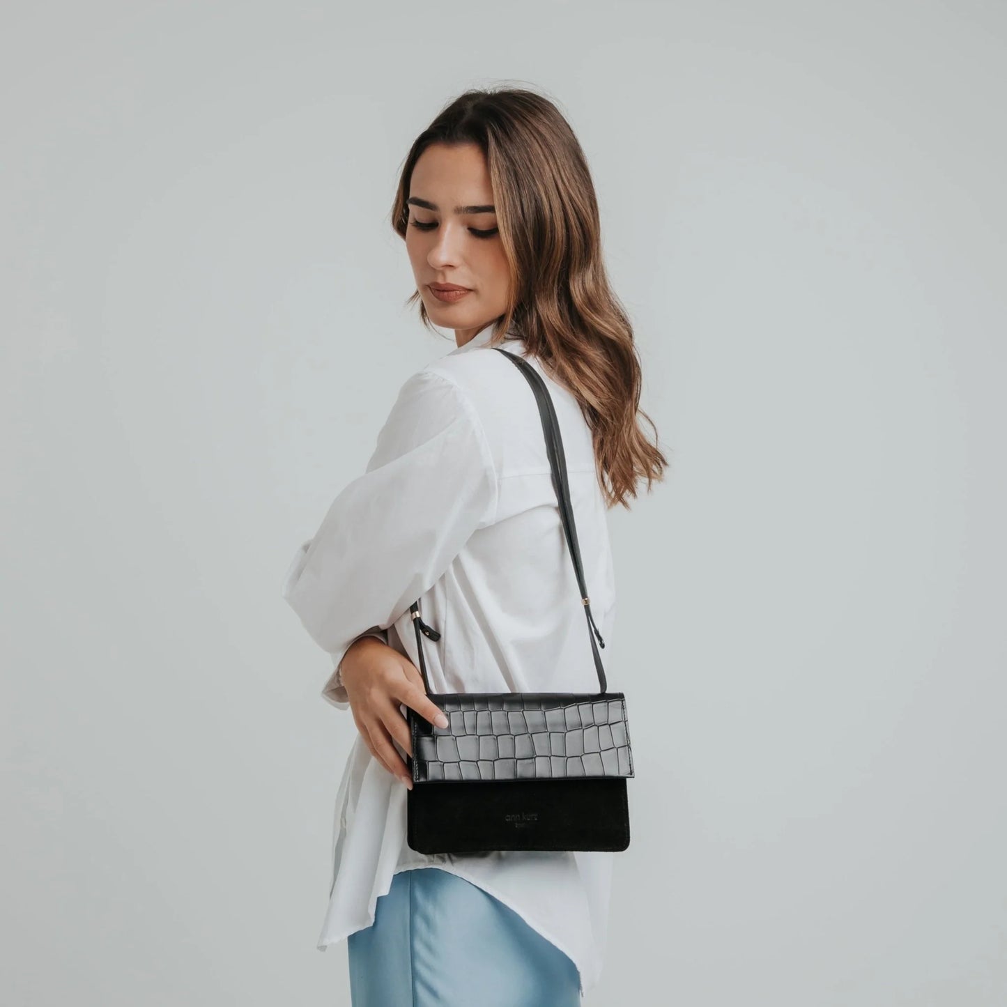 HANDY TASCHE MEDIUM - MIX CROCO BLACK