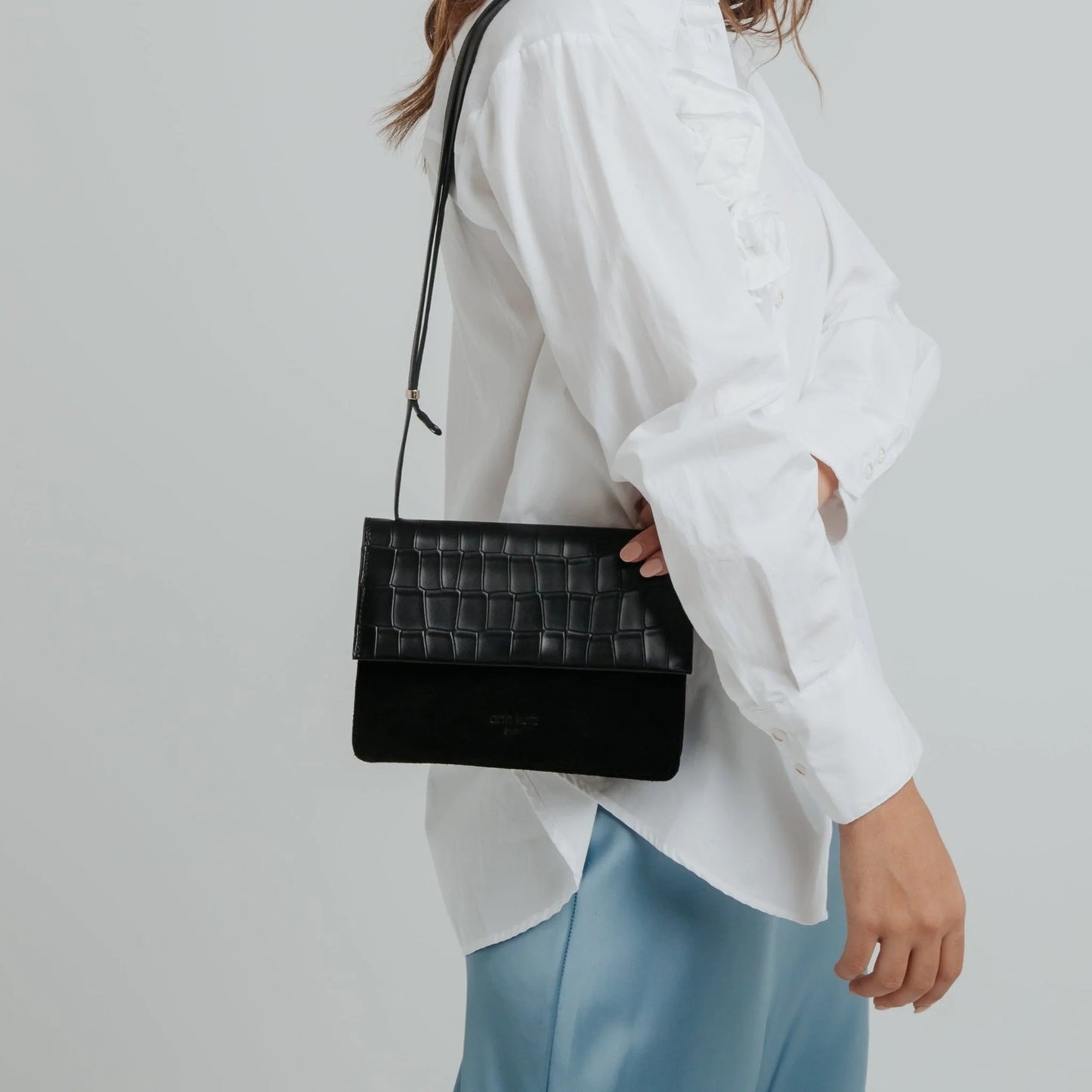 HANDY TASCHE MEDIUM - MIX CROCO BLACK