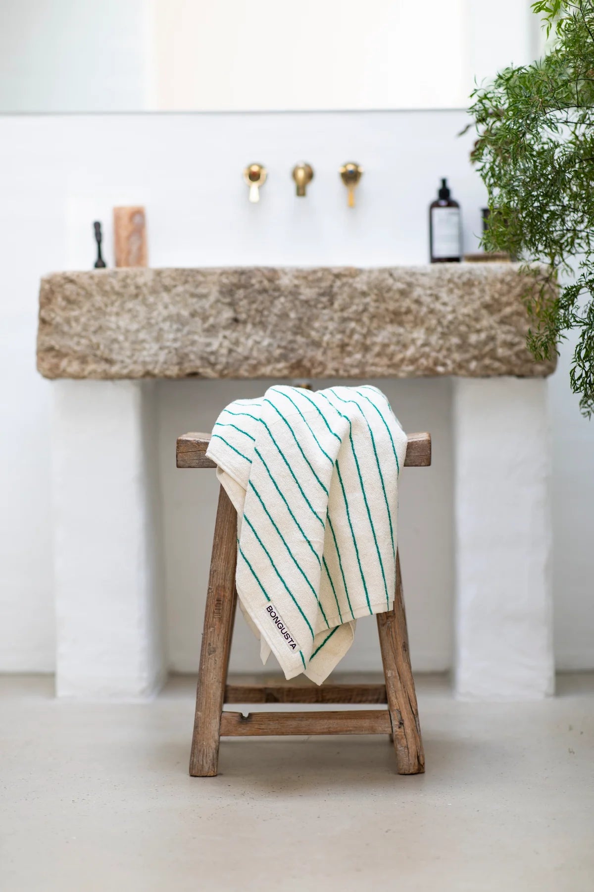 HANDTUCH PURE WHITE & GREEN