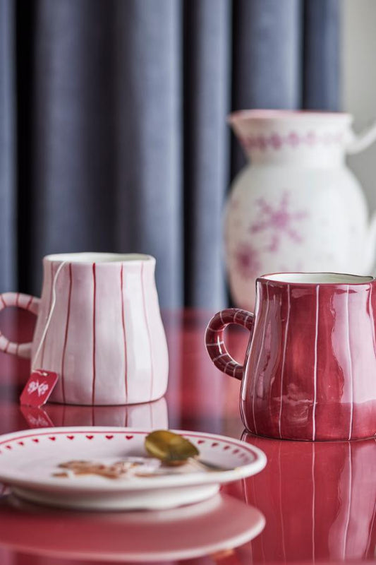 TASSE SHIRLY STREIFEN ROSE
