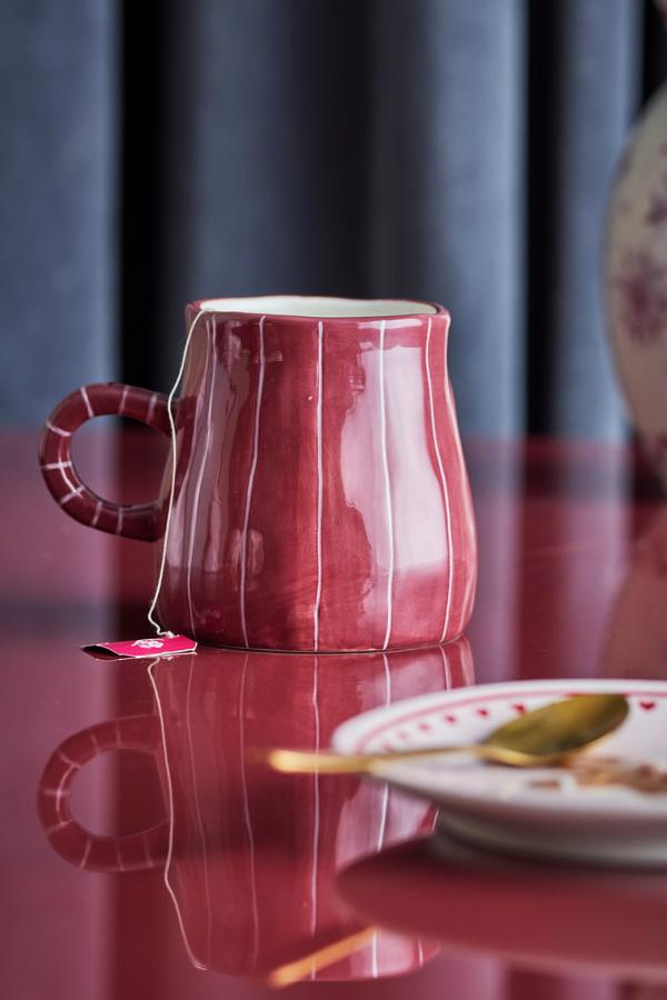 TASSE SHIRLY STREIFEN BORDEAUX