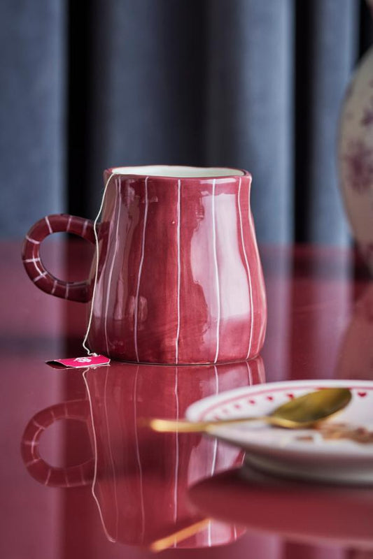 TASSE SHIRLY STREIFEN BORDEAUX