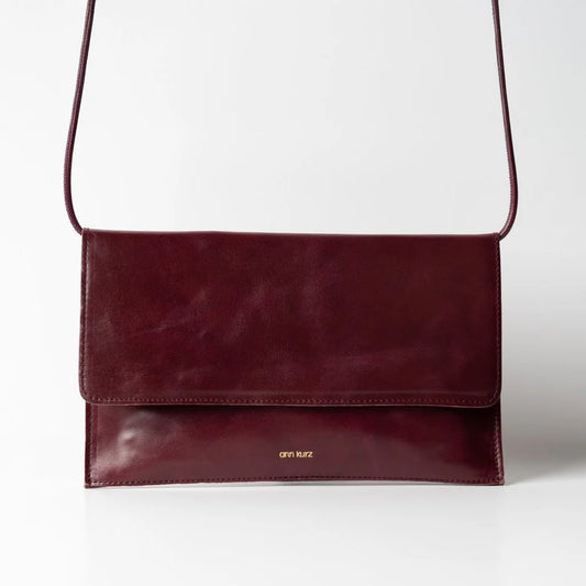 TASCHE THIN CLUTCH - SHINY NAPPA BURGUNDY