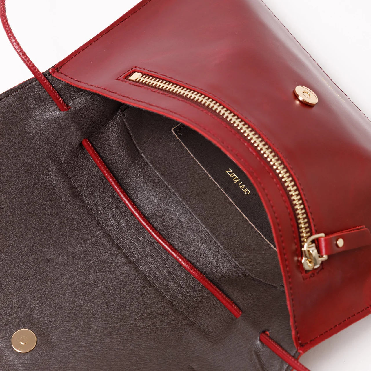 TASCHE THIN CLUTCH - SHINY NAPPA BURGUNDY